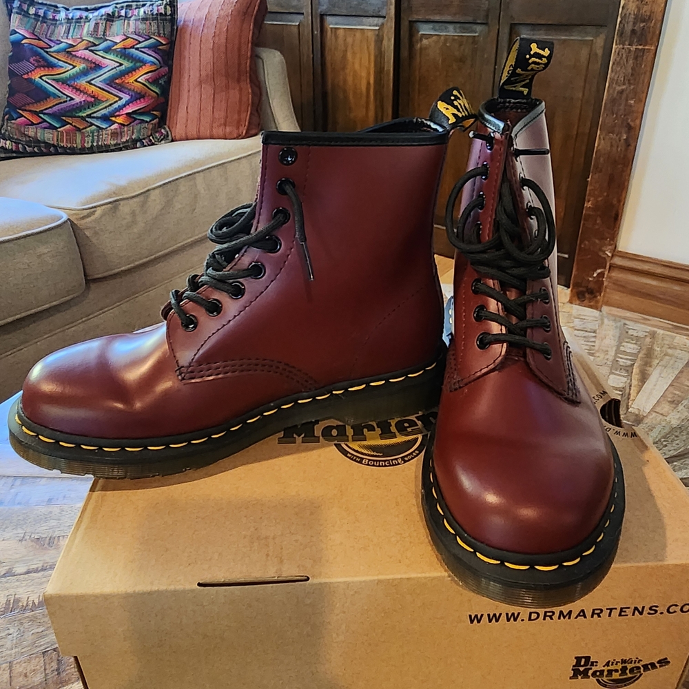 Dr. Martens 1460 Smooth Red Leather Boots